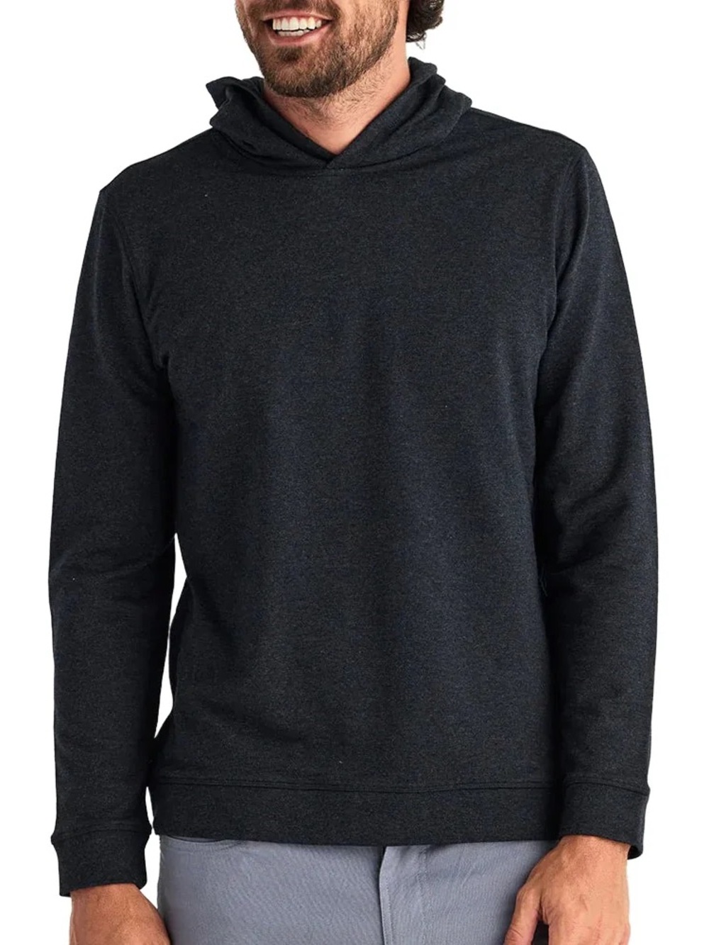 Free Fly Apparel Men's Dark Charcoal Hooded Long-Sleeve Pullover